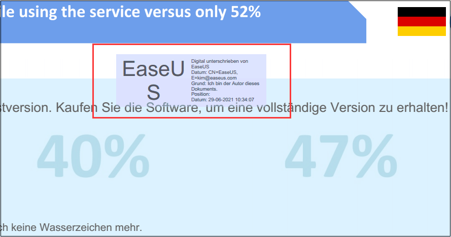PDF-Datei Unterschrift