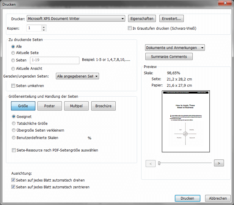 PDF-Datei druckem
