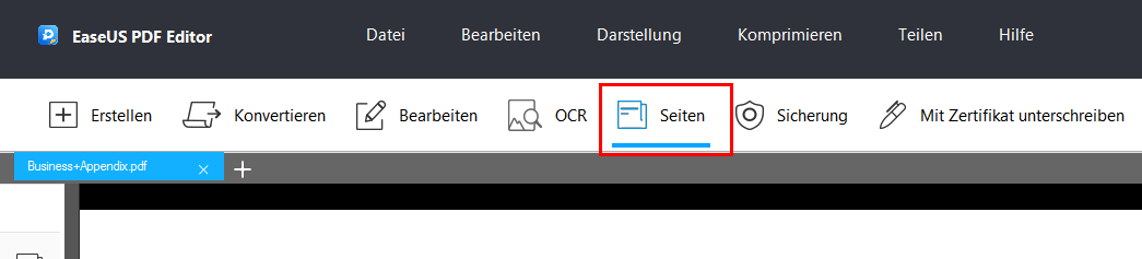 Wasserzeichen aus PDF löschen - Zu gewünschten Seite navigieren
