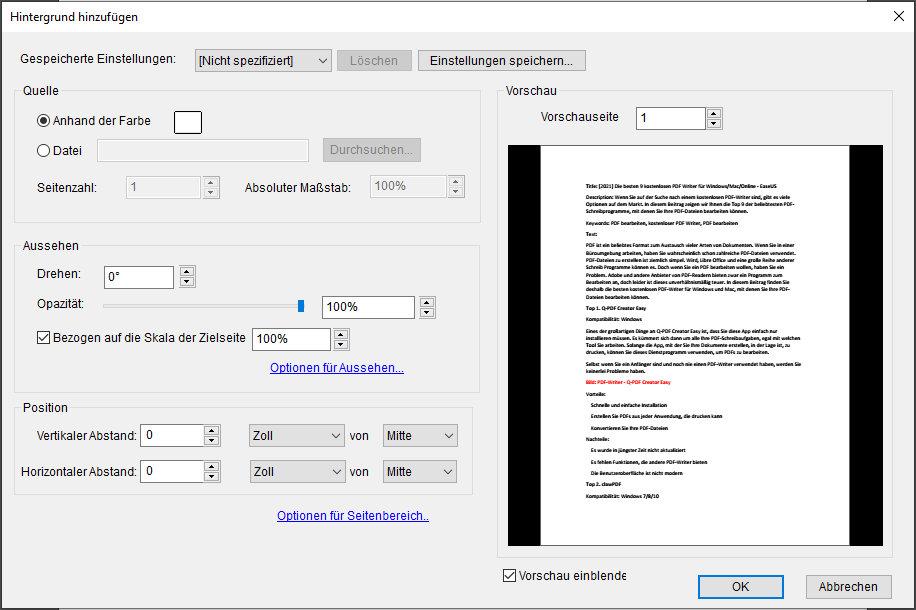 PDF-Hintergrund online transparent machen