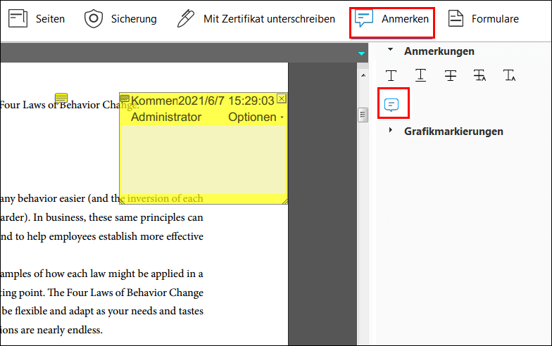 Kommentare hinzufügen