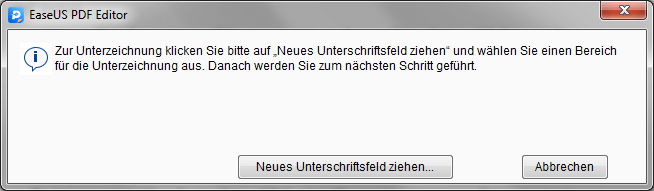 Neues Unterschrift ziehen
