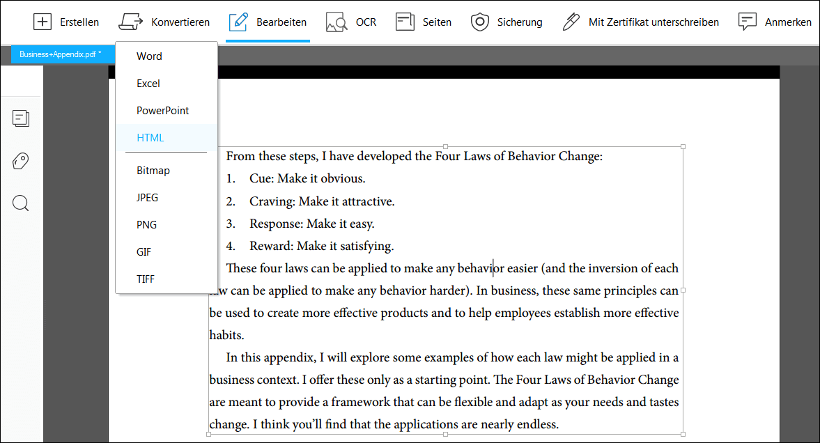 PDF zu HTML konvertieren