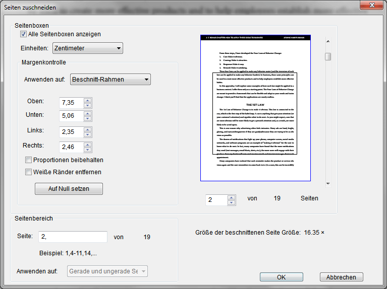 PDF-Datei zuscneiden