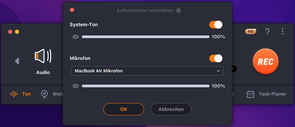System-Ton aufnehmen