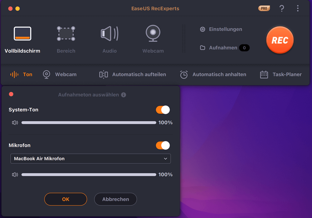 Audio und Video gleichzeitig aufnehmen