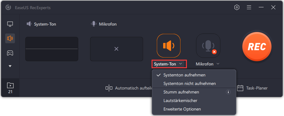 Podcast auf Windows aufnehmen - Die Sound-Quelle auswählen.