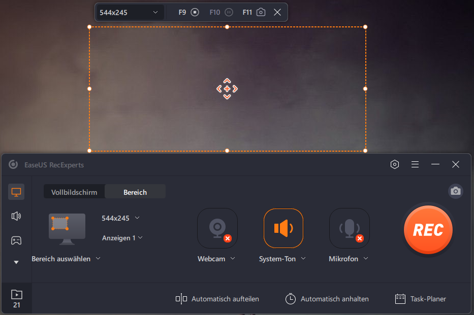 Desktop mit Ton im Vollbild aufnehmen - EaseUS RecExperts Schritt 2.