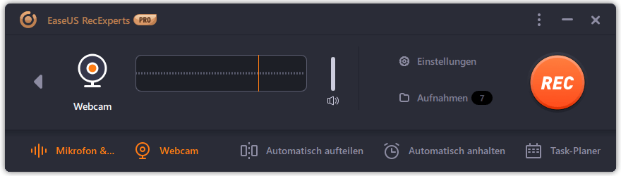 Webcam aufnehmen mit EaseUS RecExperts - Schritt 1