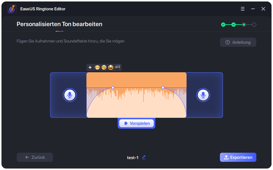 erstellten Klingelton exportieren