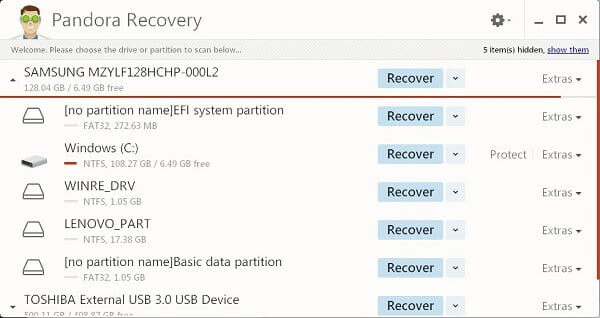 Top 5 free Software zum SD-Karte Recovery - Pandora Recovery
