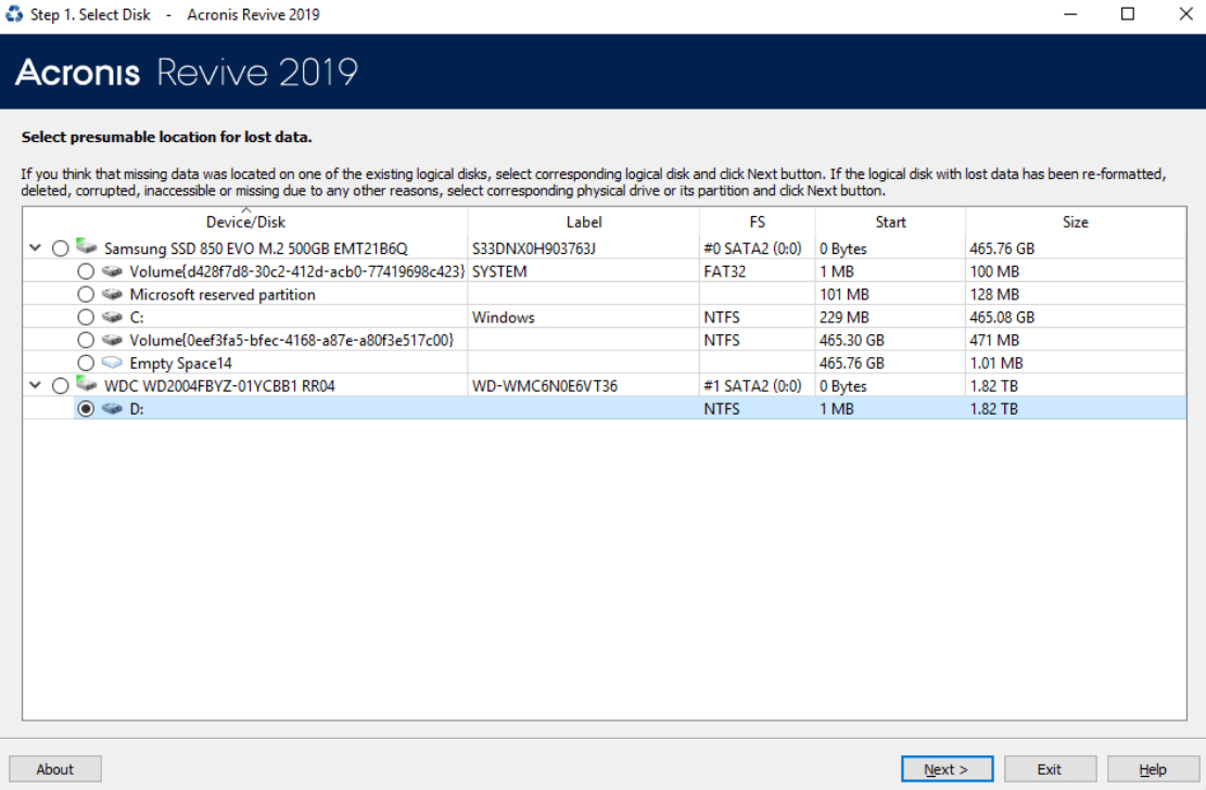 Acronis Revive 2019