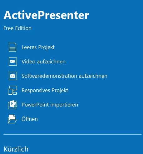 Windows 10 Bildschirm-Aufnahme mit ActivePresenter - Schritt 1.