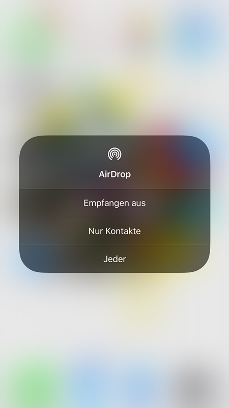 iOS 11 Airdrop aktivieren: wählen Sie Jeder aus