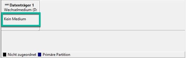 Festplatte zeigt kein Meduim an