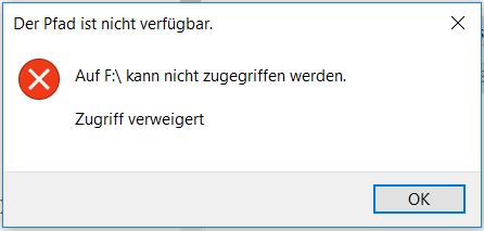  Flash-Laufwerk oder externe Festplatte - Der Pfad ist nicht verfügbar.