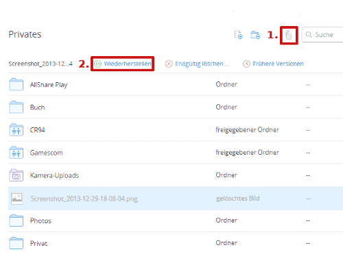 endgültig gelöschte Daten auf Dropbox wiederherstellen
