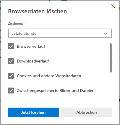 Den Cache in Microsoft Edge löschen - Schritt 3