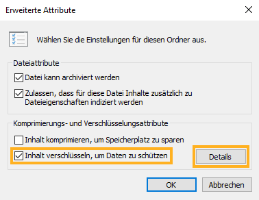 Inhalt verschlüsseln, um Daten zu schützen