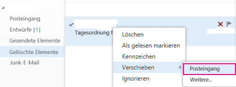 Verschwundene Elemente im Ordner wiederherstellen