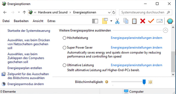 Energiesparplan bearbeiten.