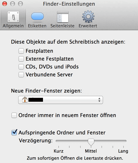 Festplatte in Mac Einstellungen Allgemeinüberprüfen