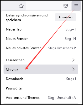 Den Cache in Firefox löschen - Schritt 1