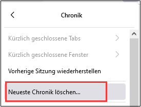Den Cache in Firefox löschen - Schritt 2