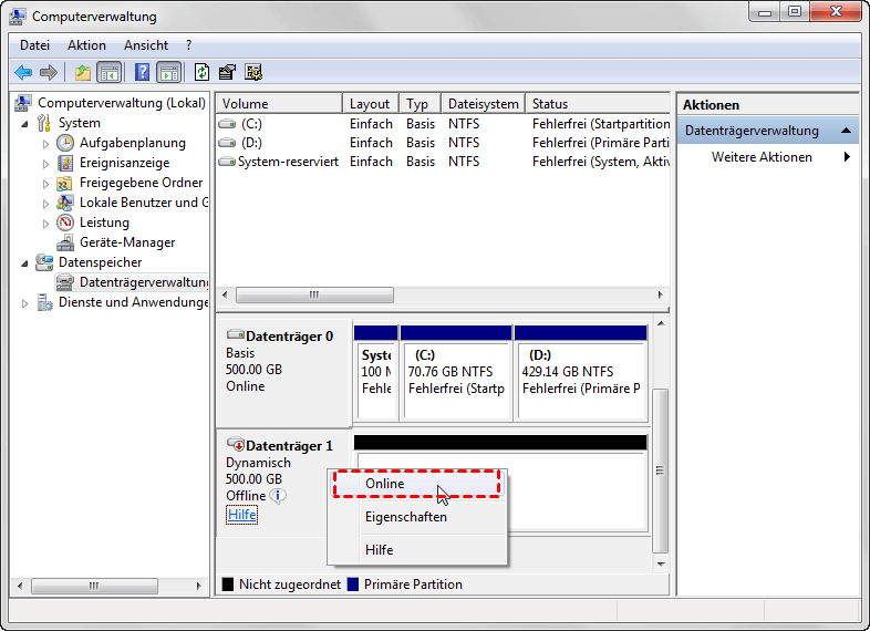 Formatierung über Datenträgerverwaltung abbrechen