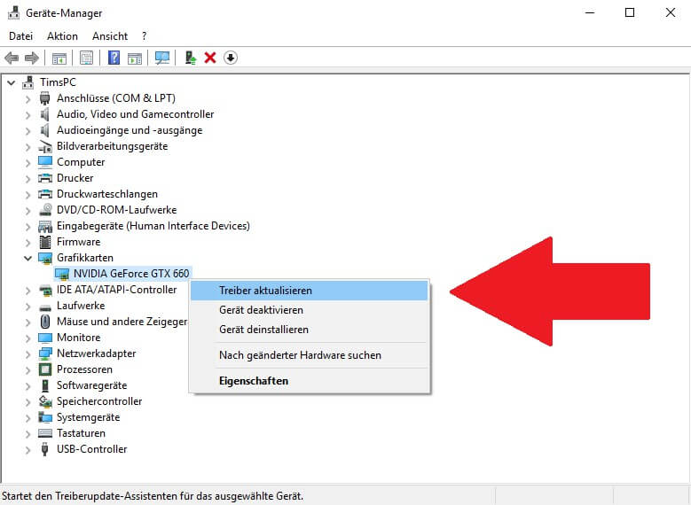 Treibersoftware aktualisieren