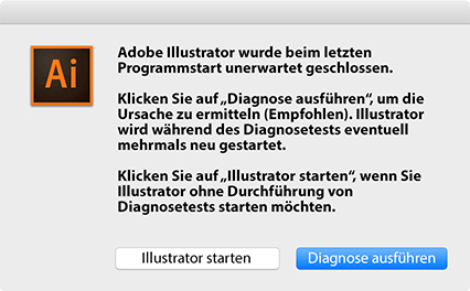 Illustrator Diagnose ausführen