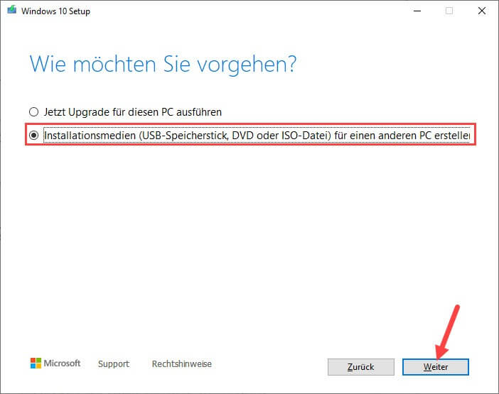 Installationsmedien erstellen win 10