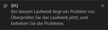 Bei diesem Laufwerk liegt ein Problem vor