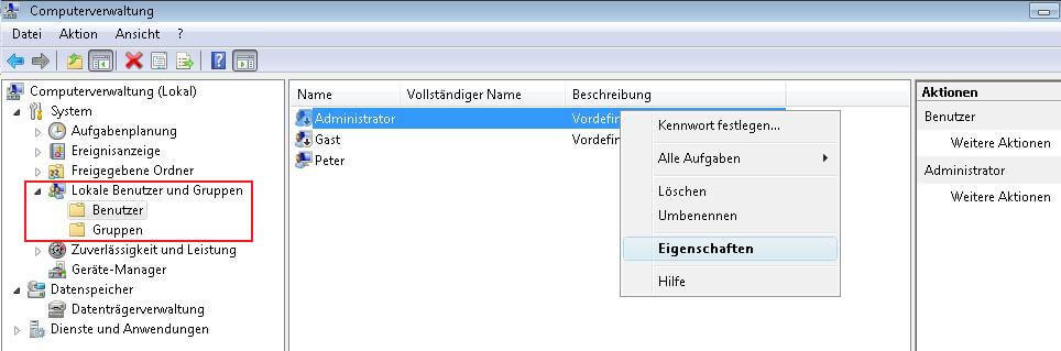 Windows 10 Administrator-Konten aktivieren