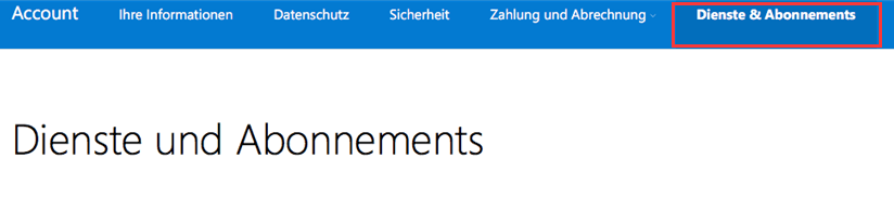 microsoft Dienste & Abonnements