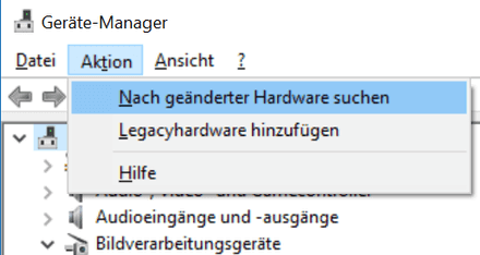 Nach geänderter Hardware suchen