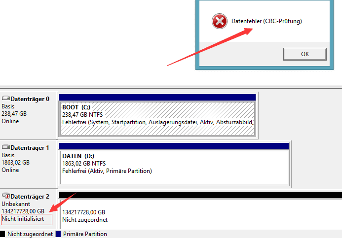 Datenfehler Cyclic Redundancy Check Crc Prufung Beheben Easeus