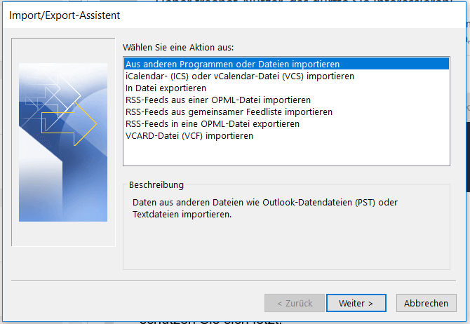 Outlook Dateien in den neuen Computer importieren