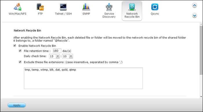 QNAP Netzwerkpapierkorb