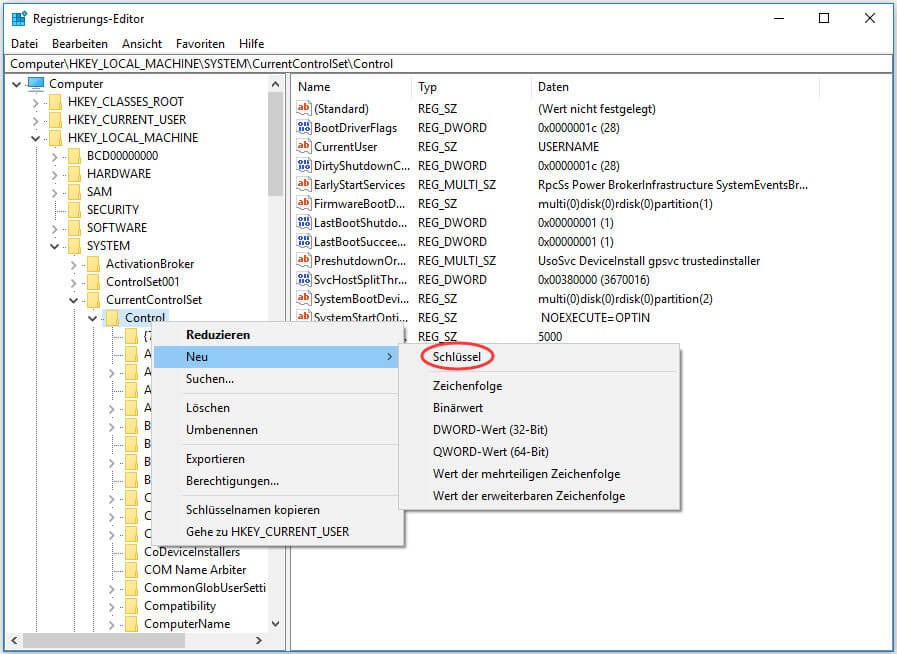 Den Schreibschutz durch Registrierung entfernen - Schritt 2.