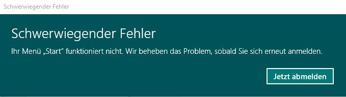 schwerwiegender fehler