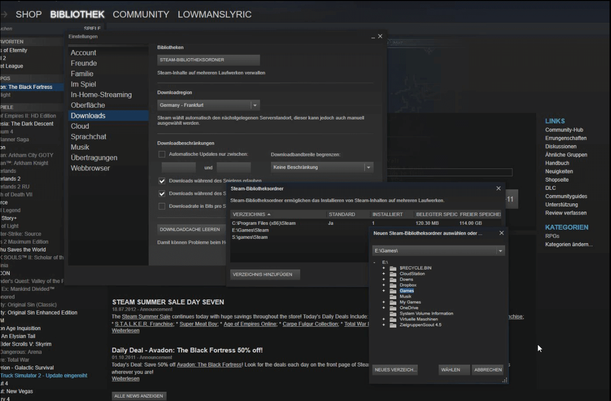 Neuen Installationsordner festlgen