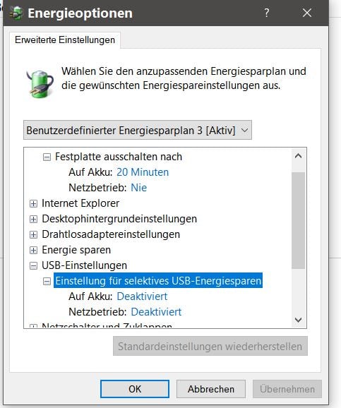 Das Laufwerk deinstallieren und erneut installieren