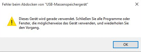 Dieses Gerät wird gerade verwendet