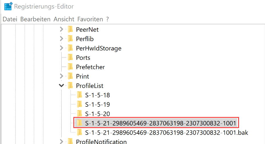 Verdoppelte SID löschen.
