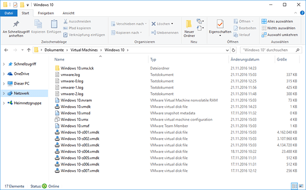 VMware Systemdateien