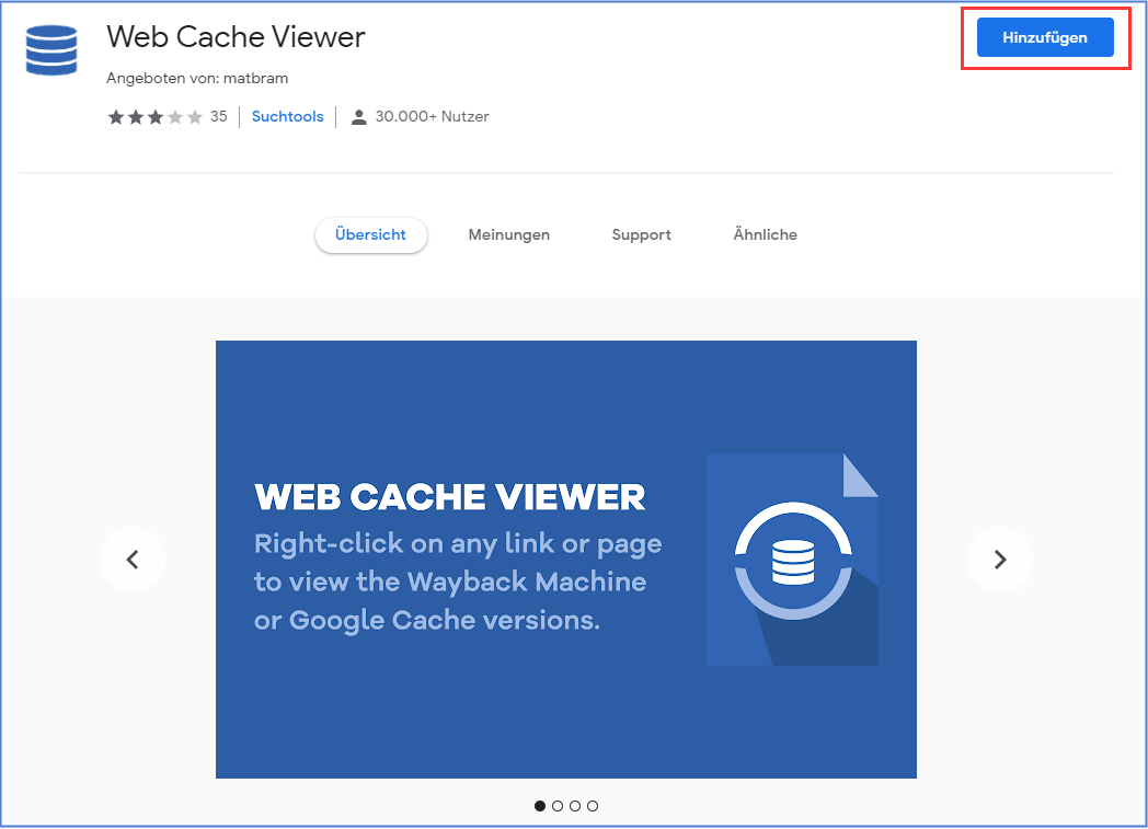 Cache-Dateien durch Web Cache Viewer finden.