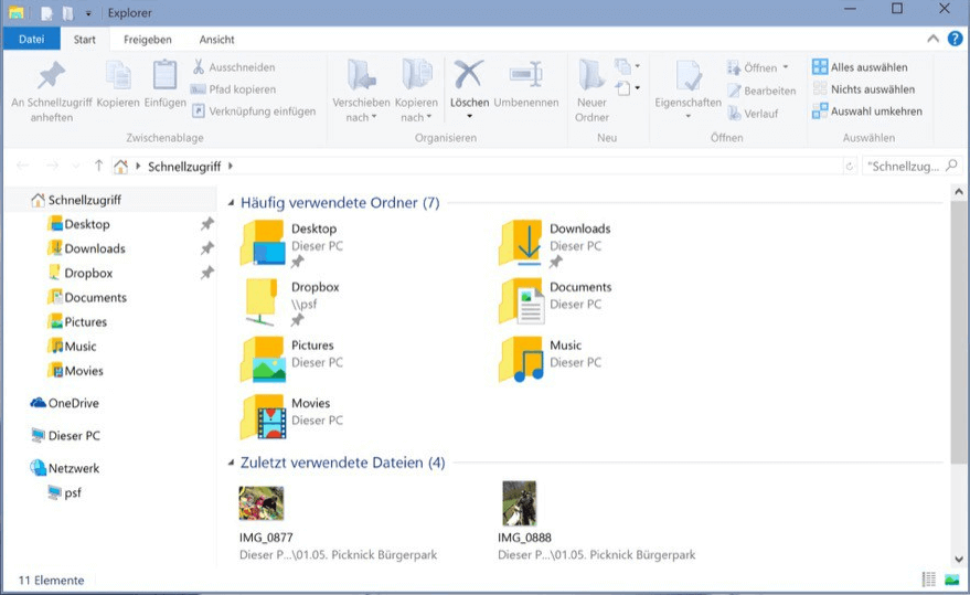 Windows 10 Schnellzugriff wiederherstellen