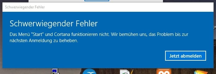 schwerwiegender fehler
