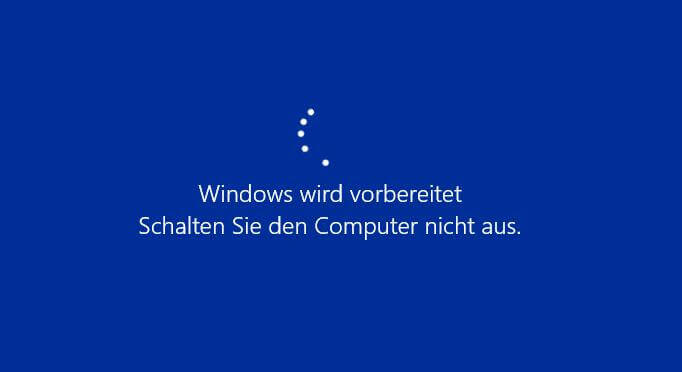 Vorbereitung von Windows steckt fest